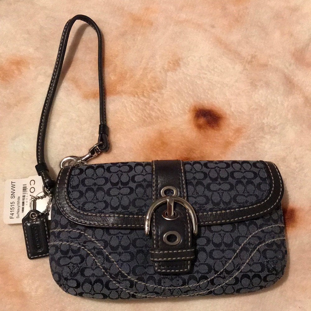 Blue Coach wristlet
